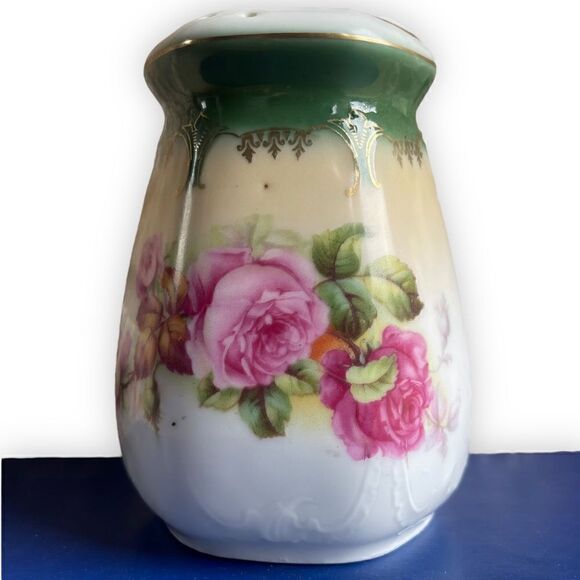Antique German Hand Painted Floral Porcelain Sugar Shaker - Picture 3 of 16